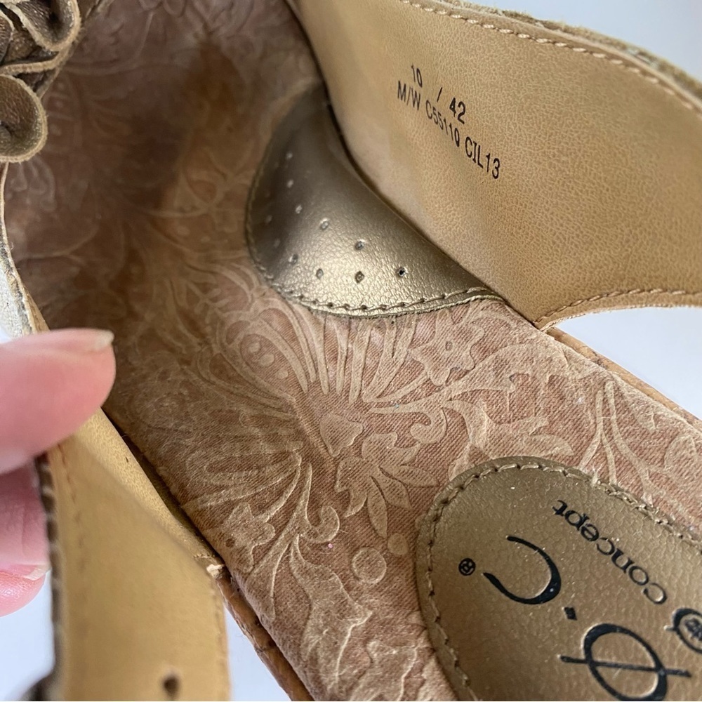 B.O.C. BORN CONCEPT Gold Wedge Sandals - Picture 12 of 14